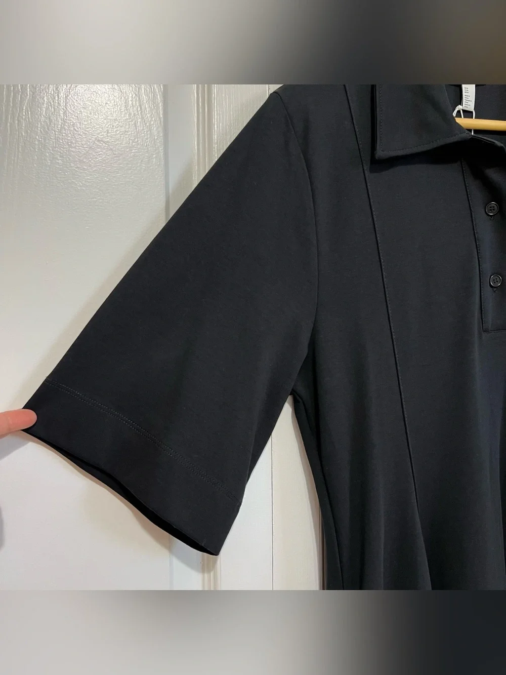 COS Asymmetric Polo Maxi Shirt Dress Black Size Medium NEW - Picture 9 of 16